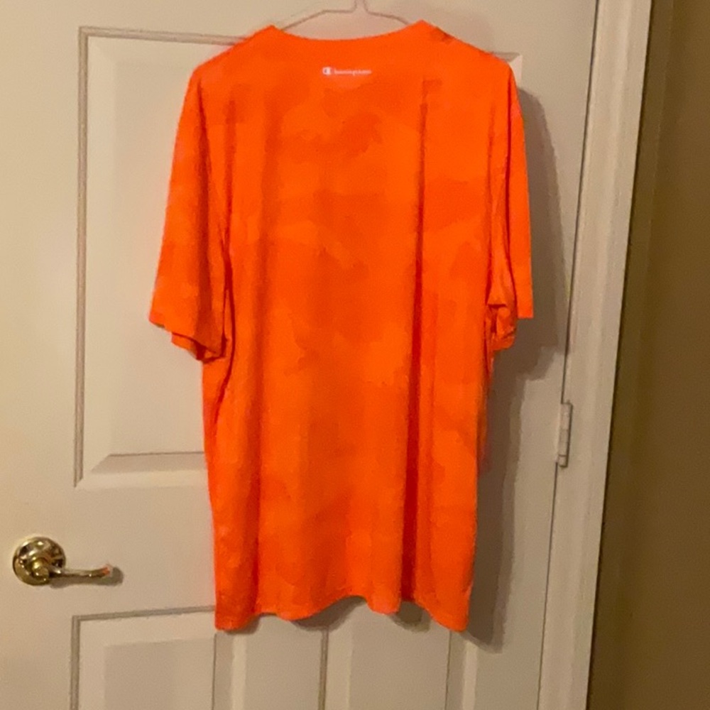 Rare Champion performance T-shirt, orange camouflage